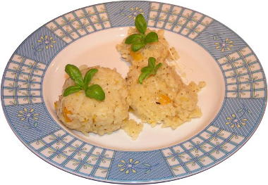 kuleczki risotto z mocarell gotowane na parze